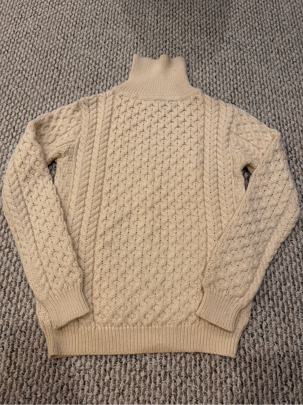 Inis Crafts Irish Merino Wool Cream Sweater Women’s Size S